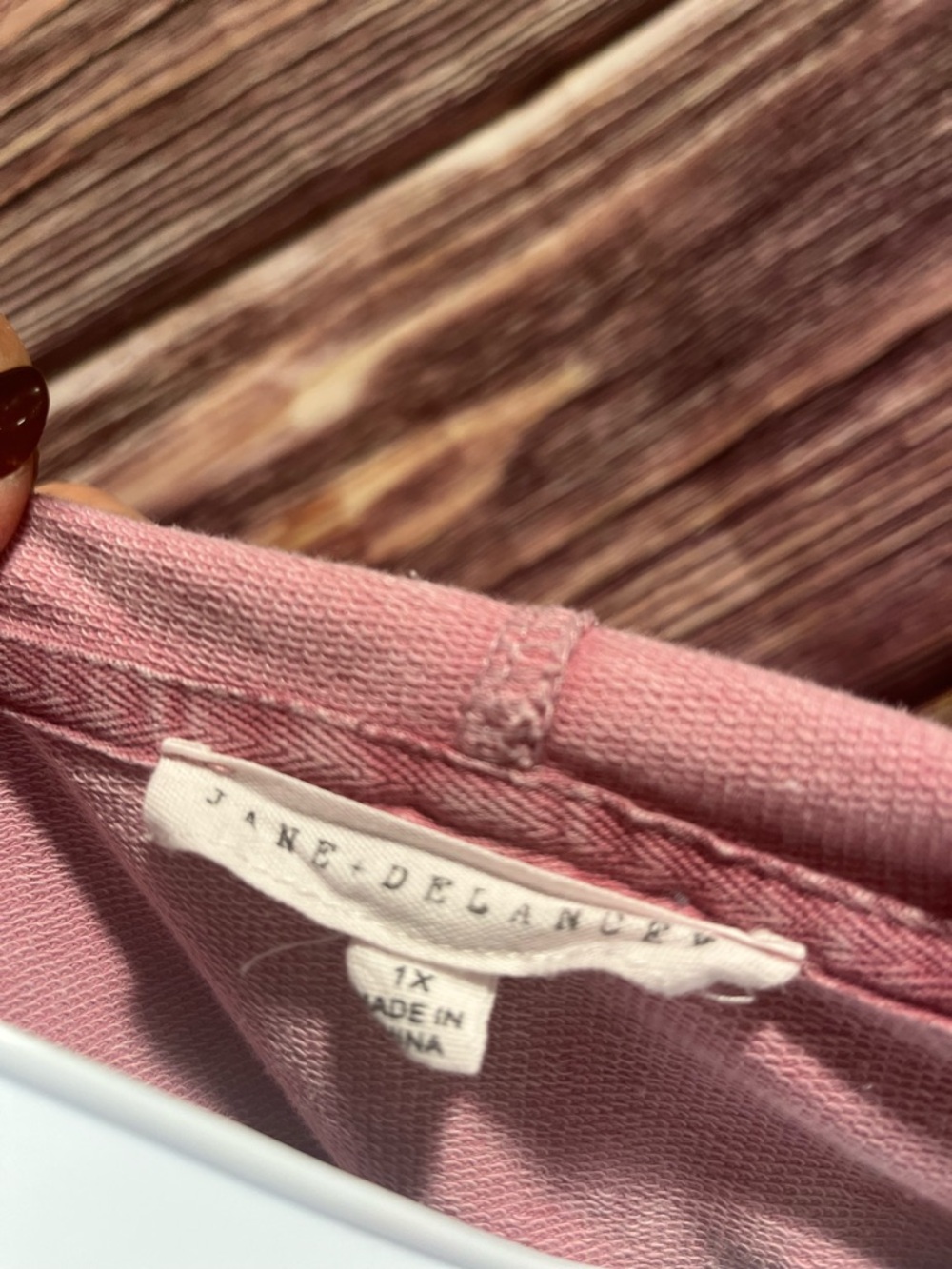 1X Jane + Delancey Pink Dye  V-Neck Hoodie - Picture 4 of 6